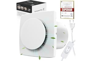 SLUELI Ventola di Aspirazione da 100mm con Interruttore Ventola di Aspirazione per Bagno Bassa Rumorosità Ventilatore per Uso Domestico per Bagni Cucine e Garage Montaggio su Finestra Soffitto Parete