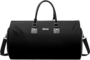 Womens Convertible Garment Bags for Travel, Modoker Waterproof Carry On Garment Bag Garment Duffel Bag, A Black