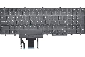 KBRPARTS Ersatz-Tastatur mit Hintergrundbeleuchtung für Dell Latitude E5550 E5570 5550 5590 & Precision 3510 7510 7520 7710 7720 Series Laptop, Latitude E5550 E5570 5590 Ersatztastatur mit Zeiger US-Layout