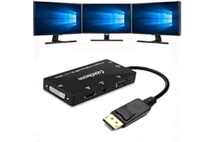 CableDeconn 4-in-1 Multi-Function Displayport a Hdmi/Dvi/VGA, Cavo Adattatore con Uscita Audio Micro USB Maschio a Femmina, Supporta 3 Monitor allo Stesso Tempo