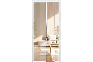 BUIRTLY Zanzariera Magnetica 80x220, Zanzariera Magnetiche per Porte Finestre, Facile da Installarepeper Chiusura Automatica, per Balcone Soggiorno Cantine Terrazze, Bianche
