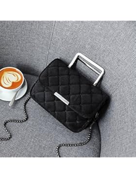 Handtaschen Modische Vintage Taschen Joker Kette Samt Damen Handtasche Schulter Messenger Bag , schwarz