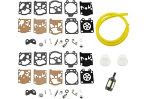 MCHNIC 2 x Kit di riparazione membrana carburatore con tubo carburante per carburatore Walbro K20-WAT WA WT Echo STIHL Homelite Husqvarna Echo Dolmar McCulloch Jonsered