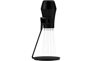 Normcore WDT Distribution Tool with Stand V3-9 Prong Needle Espresso Stirrer - 18 Needles 0.25mm / 0.3mm Thick Spring Wires - Weiss Distribution Technique - Anodized Aluminum Handle