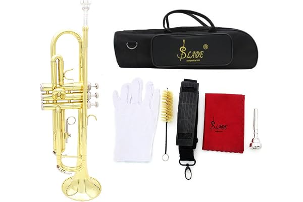 Andoer Trompette en Si bémol en laiton avec embouchure et gants