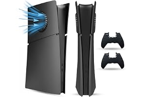 PEYANZ PS5 Slim Faceplate (Digital Edition)- Protective ABS Shell with Heat Dissipation, Scratch-Resistant Matte Surface, Easy Installation, Includes 2 Silicone Controller Covers