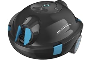 MEDOXA Robot Nettoyeur de Piscine sans Fil, aspirateur de Piscine Automatique, 90 Minutes d'autonomie, stationnement Automatique, léger, Puissant Robot pour Piscine Hors-Sol/enterrée jusqu'à 110 ㎡