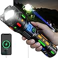 smars High Powered Handheld Flashlight, Rechargeable LED Torch with a Long-Range Reach, Colorful Fluorescent Strips Body, Mechanically Zoomable, for Hunting, Searching, Fishing, Exploring.