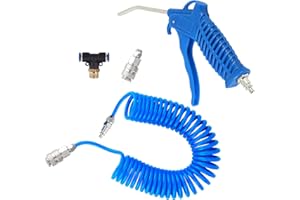 ACHANFLY Air Duster Gun Truck Air Duster with 5 Metre Recoil Hose Air Blow Gun Air Tools Compressor Accessories Air Gun Cleaning Kit Heavy Duty 360 Degree Rotating for Lorry Truck Car Airline