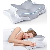 Premium Ortopedik Yastık &ndash; Konturlu Boyun Yastığı, Hafızalı K&ouml;p&uuml;k, Ergonomik Boyun ve Omuz Desteği, Serinletici ve Kokusuz, Y