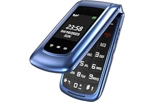 CHAKEYAKE Senior Mobile Phone Simple for Elderly, Basic Cell Phone with Large Buttons, Flip Phone, Unlocked Senior Mobile Phone with 2.4" Color Display | SOS Button |1000mAh Battery | FM Radio | Torch Blue