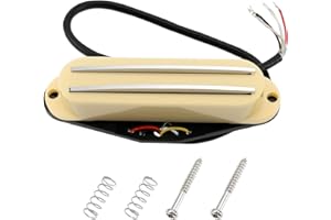 Create idea Humbucker Micro de guitare électrique à haut rendement 9 K Ohm compatible avec Fender Squier Strat, jaune crème
