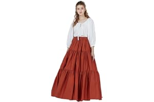 BEAUTELICATE Falda Larga Mujer Algodón Bohemio Falda Medieval Renacentista Gitana Gótico Victoriana Cosplay Ropa de Playa