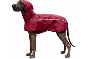 Mosucoirl Hund Regenmantel Jacke Reflektierende Verstellbare Kapuze Haustier Poncho Regenmantel mit Leine Loch wasserdichte Kleidung für kleine mittlere große Hunde (Rot, XXL)