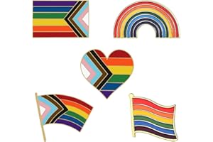 Pin Regenbogen Flagge stolz Hillylolly 5 Stück Regenbogen Pins Set, Gay Pin Metall, Regenbogen Anstecker Lgbtq, Pride Brosche, Brosche Flagge, anstecker für Kleidung und Blazer