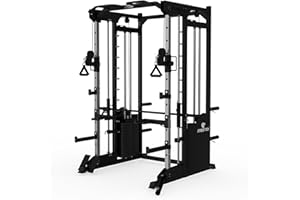 Fitness Tech, Smith Machine S8000, Máquina de musculación multifunción para Gimnasio en casa, Estación de Entrenamiento Completa con poleas y Pesas, 135 x 147 x 217 cm