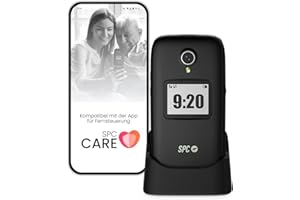 SPC Polaris - 4G Seniorenhandy mit großen Tasten und Notruftaste | Kompatibel mit App für Fernzugriff SPC Care (iOS & Android), GPS-Tracking und Sicherheitswarnungen | Schwarz
