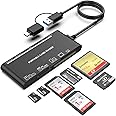 Rocketek USB C USB3.0 Multi Card Reader, SD/TF/CF/Micro SD/XD/MS 7 in 1 Memory Reader/Adapter/Hub SD SDXC SDHC CF CFI TF Micro MS MMC UHS-I Cards, Windows/Mac/Linux/Android
