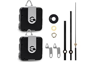 QLOUNI Lautloses Quarz-Uhrwerk: 2er-Set, Flüsterleises, Maximale Zifferblatte von 3/10 Zoll dick, Gesamtschaftlänge von 4/5 Zoll, Schwarz