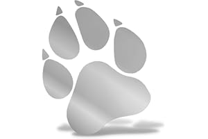 ERREINGE STICKER PRESPAZIATO ARGENTO 12cm - ZAMPA CANE GATTO IMPRONTA ANIMALE - Adesivo Decal Decalcomania Vinile Murale Laptop Auto Moto Casco Camper