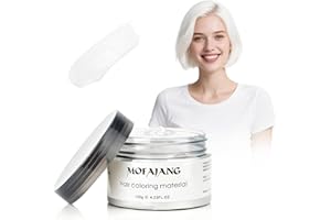 VOLLUCK Cire Colorante Cheveux, Naturel Coloration Temporaire Cheveux, Teinture Cheveux Homme Femme pour Fête Anniversaire Jeu de rôle Halloween (Blanc)