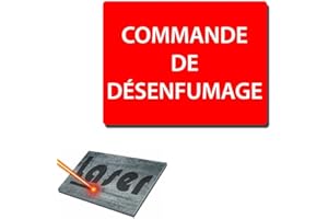 MYGOODPRICE Plaque gravée autocollante 20x15cm "commande de désenfumage" fond rouge