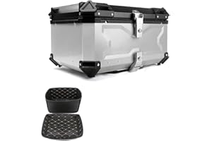 WNANCH Baúl De Moto Para Dos Cascos 100L 80L 65L Baúles Para Moto, Universal Cofre Moto, Topcase Maletero De Moto Con Dos Llaves Accesorios ( Size : D-65L )