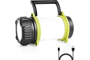 LIGHTING EVER LE Camping Light Rechargeable, Torch LED Super Bright Rechargeable, Dimmable 5 Modes Camping Lantern Torch with Power Bank, 500lm Rechargeable Camping Torch for Power Cuts, Emergency, USB C Cable