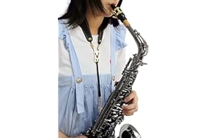 ROCHIX 1890 Rochix Sangle tour de cou noire pour saxophone baryton alto ténor soprano super fibre, crochet en métal, accessoires pour instruments de musique