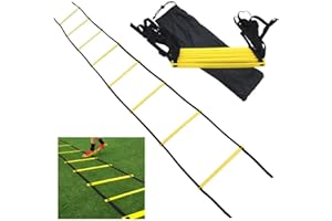 D-Work Echelle de Vitesse, d'Entrainement, de Coordination, d'Agilité 6 Mètres 12 Sections Ajustables x l. 42 cm x ép. 0,5 mm