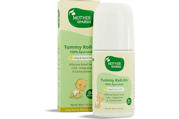Mother Sparsh Tummy Roll On For Baby, Colic Relief, Constipation and Indigestion With Hing & Saunf 100% Ayurvedic - 40ml