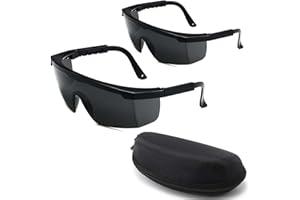 FeiOne 2 Stück IPL Schutzbrille+Aufbewahrungsbox-Set, Lichtschutzbrille 190nm-2000nm, für HPL/IPL Haarentfernung, Laser Schutzbrille mit UV Schutz, Wrap-around-Design, Schwarz