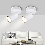Kambo 2 x Lampada Faretti da Soffitto Orientabili - Bianco Faretti da Parete - Lampadario Faretti Led Soffitto - Luci da Soff