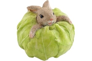 Top Collection Miniature Fairy Garden and Terrarium Rabbit Stuck in Cabbage Statue