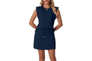 GRECERELLE Two Piece Outfits Women Summer Skort Set Tracksuit Womens Full Set Cap Sleeve Round Neck Top & Tennis Skirt with P