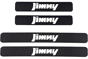 WYXAXNM 4Piezas Fibra De Carbono Umbral De Puerta De Coche para Suz-uki Jimny, DecoracióN para Estribos De Coche Tiras Umbral, Bienvenidos Pedal Placas ProteccióN AutomóViles De DiseñO