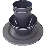 Wildfox Picknickset, 6-teiliges Camping Geschirrset für den Indoor und Outdoor-Einsatz aus Bambus, Campinggeschirr für 2 Pers