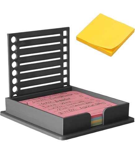 Sticky Note Halter Mit Schablone - Organizer Für 3x3 Zoll Haftnotizen 7,6x7,6x9,2cm