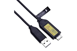 KEPLE Cargador USB y Cable de Sincronización de Datos Compatible con Cámaras Digitales Samsung EX, L, WB, S, SL, ST, SH, P, Serie PL | SUC-3 SUC-5 SUC-7 Transferencia de Datos y Cable de Carga