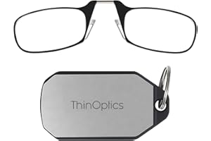 ThinOptics Lunettes De Lecture Avec Étui Porte-clés - Unisexe Homme Femme - Lunettes De Lecture Compactes, Pliables Et Légères Avec Technologie Flex-fit