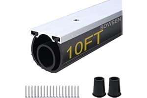 BOWSEN Heavy-Duty U+O Ring Universal Garage Door Bottom Seals Weatherstrip Weather Stripping Rubber with Aluminum Track Retainer Kit, Black (10FT, 1-5/8" Width)