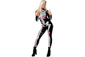 MORPH Kostium damski na Halloween, damski szkielet, kostium na Halloween, kostium na Halloween, damski kostium na Halloween, damski kombinezon szkieletowy, damski kostium szkieletowy, damski kostium