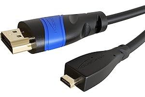 KabelDirekt – Micro-HDMI-Kabel, bruchfest konstruiert – 3m (HDMI zu Micro-HDMI, bidirektional, 4K@60Hz für Ultra HD, HDMI 2.0/1.4, High Speed mit Ethernet, für Tablets/Kameras/Raspberry Pi, schwarz)