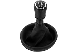 Xiciki Schaltknauf T5 Gang Schaltknäufe Schaltsack Schaltmanschette Schaltknauf Rahmen für Volkswagen T5 T6 MKV MKVI 03-11 (5 gang)