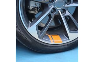 ‎MINSEZHI Auto Felgen Aufkleber Streifen,Hash Stripe Aufkleber Radnabe Aufkleber für 45,7cm-53,3cm Räder,12 Stück,Gelb