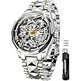 OUPINKE Mens Watches Luxury Tonneau Automatic Watch for Men Waterproof 50M Luminous Sapphire Crystal Business Work Watch Diver Large Square Face Wristwatch
