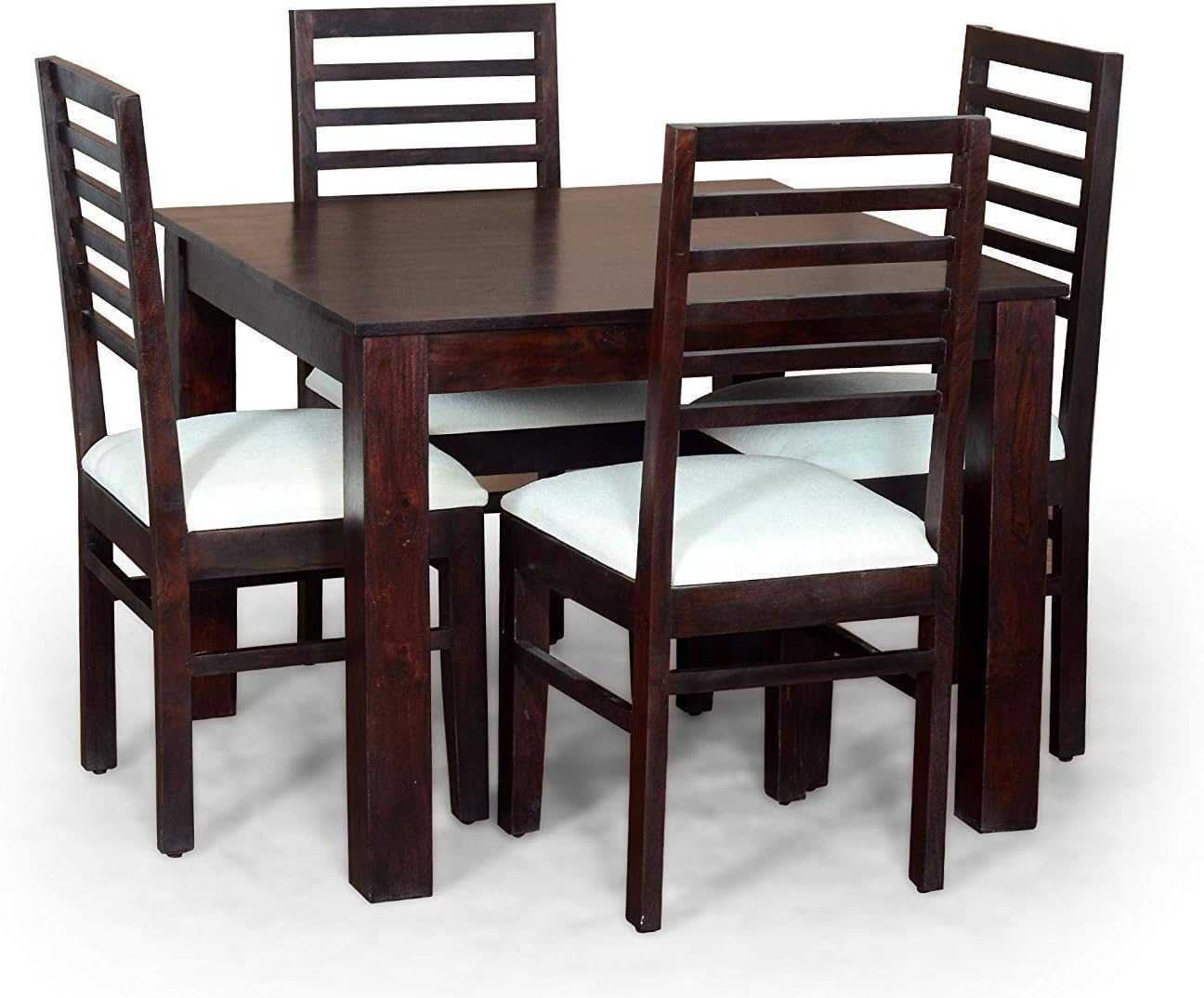 STRATA FURNITURE Sheesham Wooden 4 Seater Dining Table Set for Home Dining Room Furniture Mahogany Finish