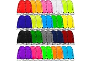 MALLOOM Lot de 40 Sac De Cordon, Sac de Sport Étanche Polyester, Sacs à Dos De Rangement Sacs De Cordon pour Le Sport pour L'école Sports Voyage (20 Couleurs)
