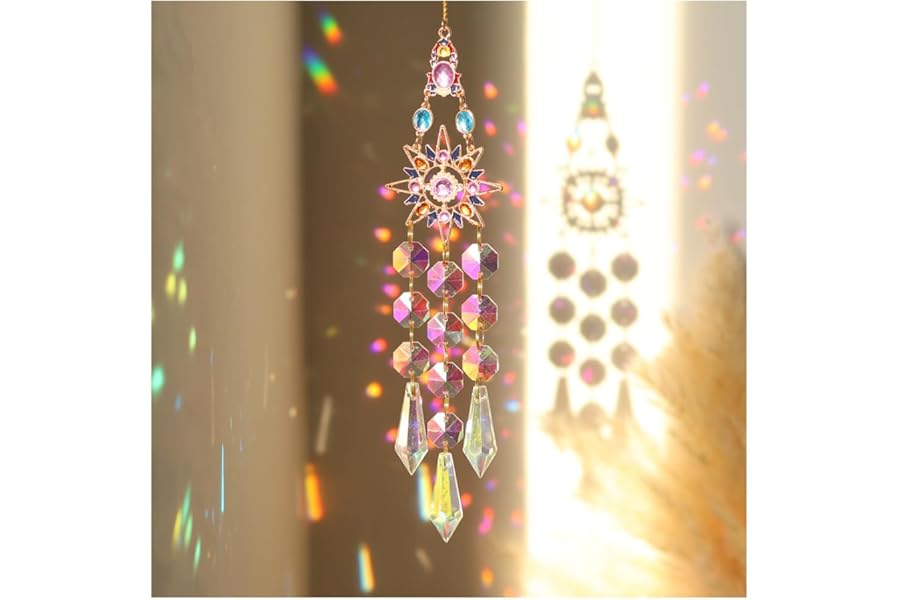 Suncatchers Crystal Star Prism Rhinestones Ornament Colorful Diamond Decor Prisms for Windows Wall Home Wedding Hanging