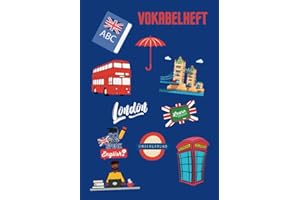 Vokabelheft für Englisch (A5, liniert, 2 Spalten, Lineatur 53, 108 Seiten, glänzendes Softcover, Motiv: Großbritannien)